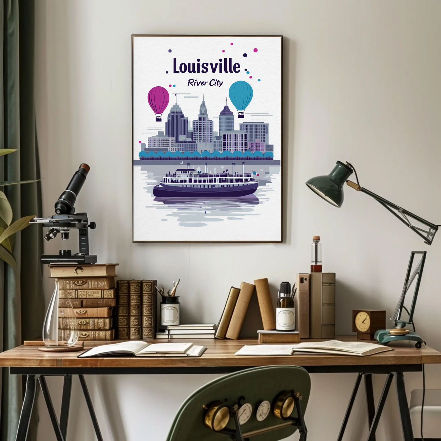 Louisville River City Vintage Poster