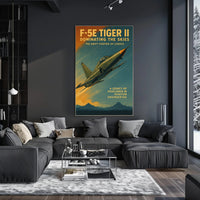 F-5E Tiger II Fighter Jet Vintage Military Recruitment Poster