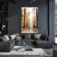 Redwood Watercolor Wall Art Poster