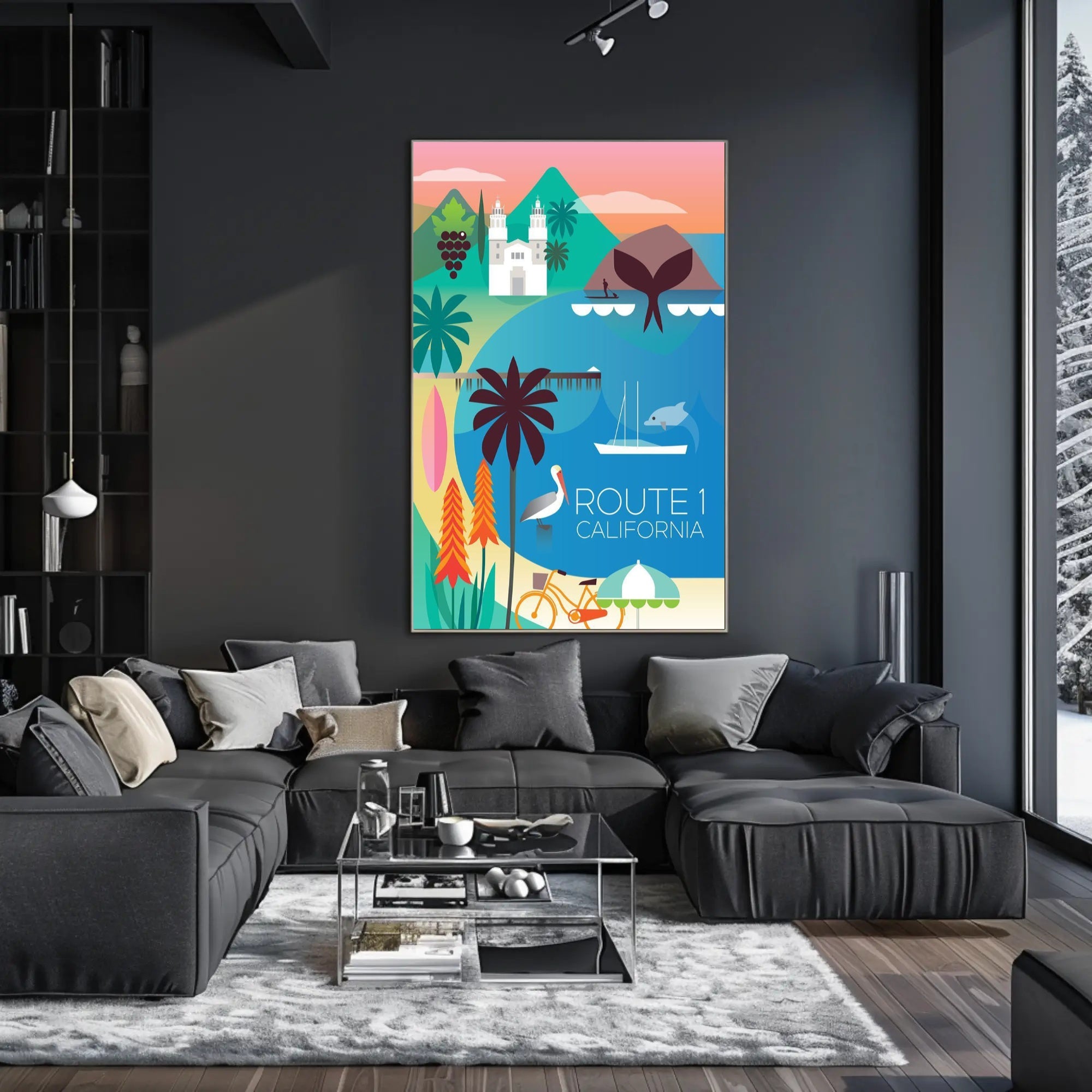 California Coastal Adventure Art – Travel Poster PosterGoat