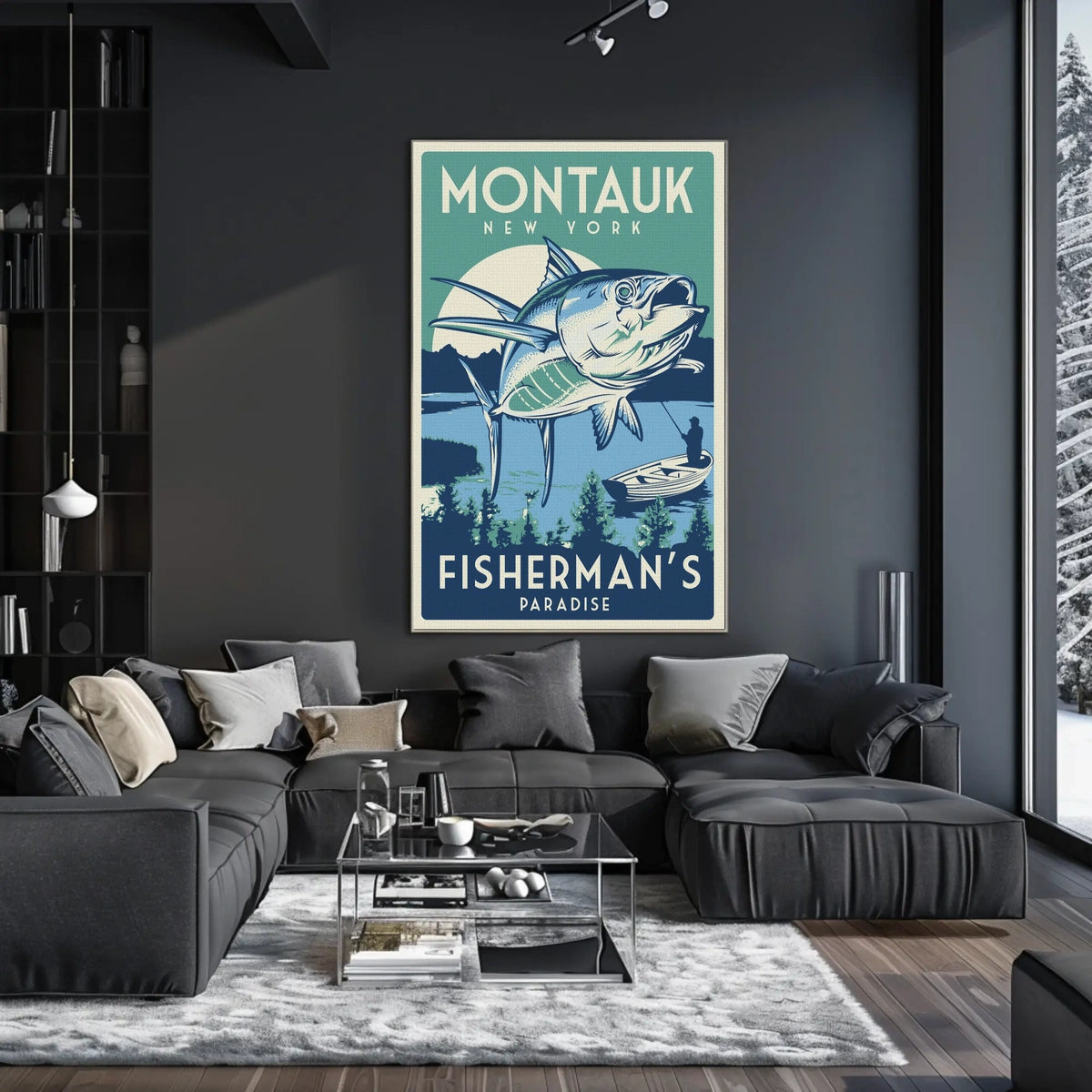 Montauk Fisherman’s Paradise Retro Travel Poster