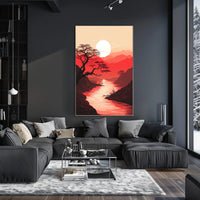 Tranquil Sunset Over Red Mountains Poster