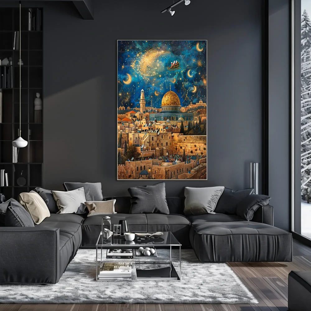 Enchanting Jerusalem Nightscape Holiday Fantasy Poster