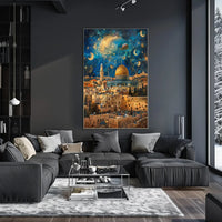 Enchanting Jerusalem Nightscape Holiday Fantasy Poster