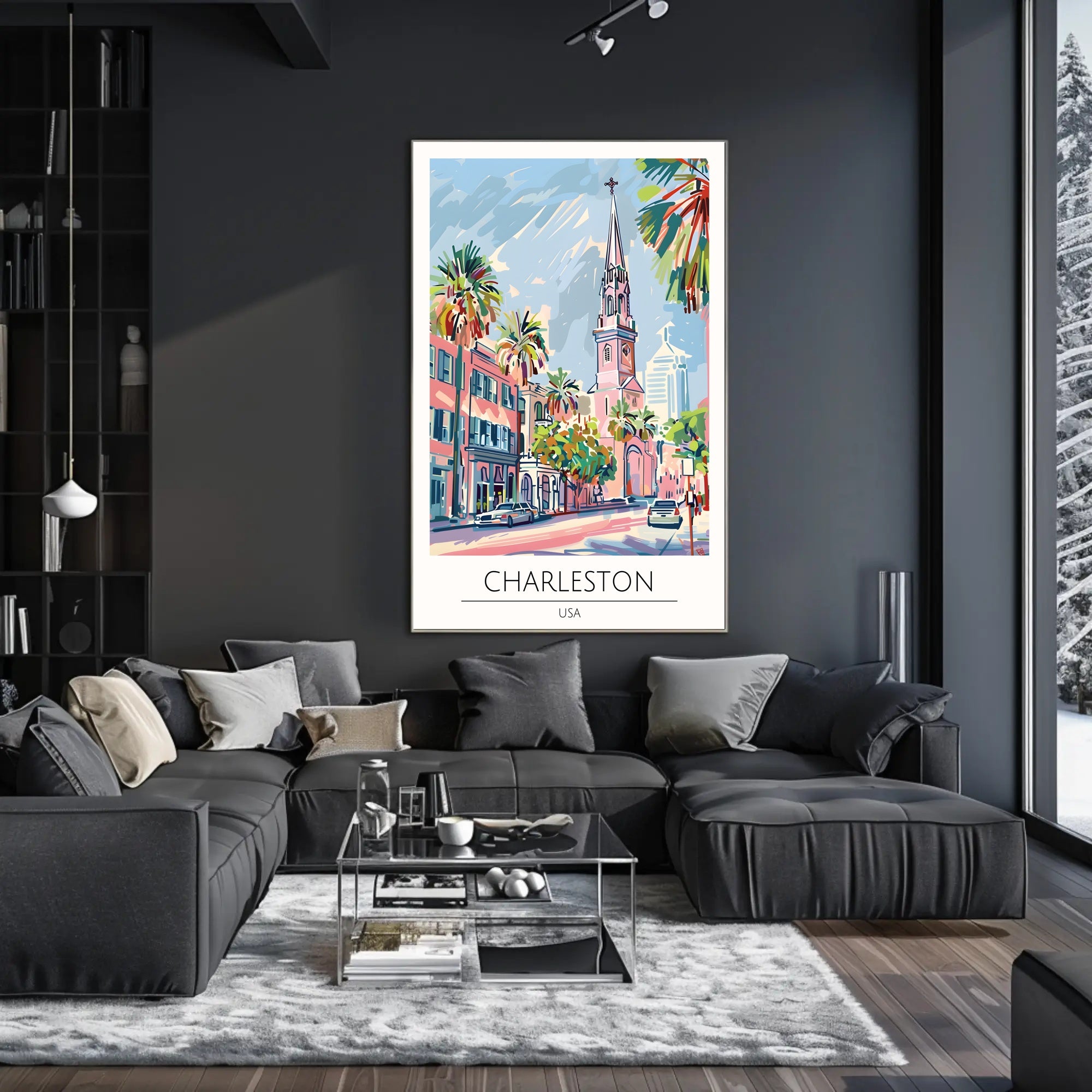 Charleston Cityscape Poster PosterGoat