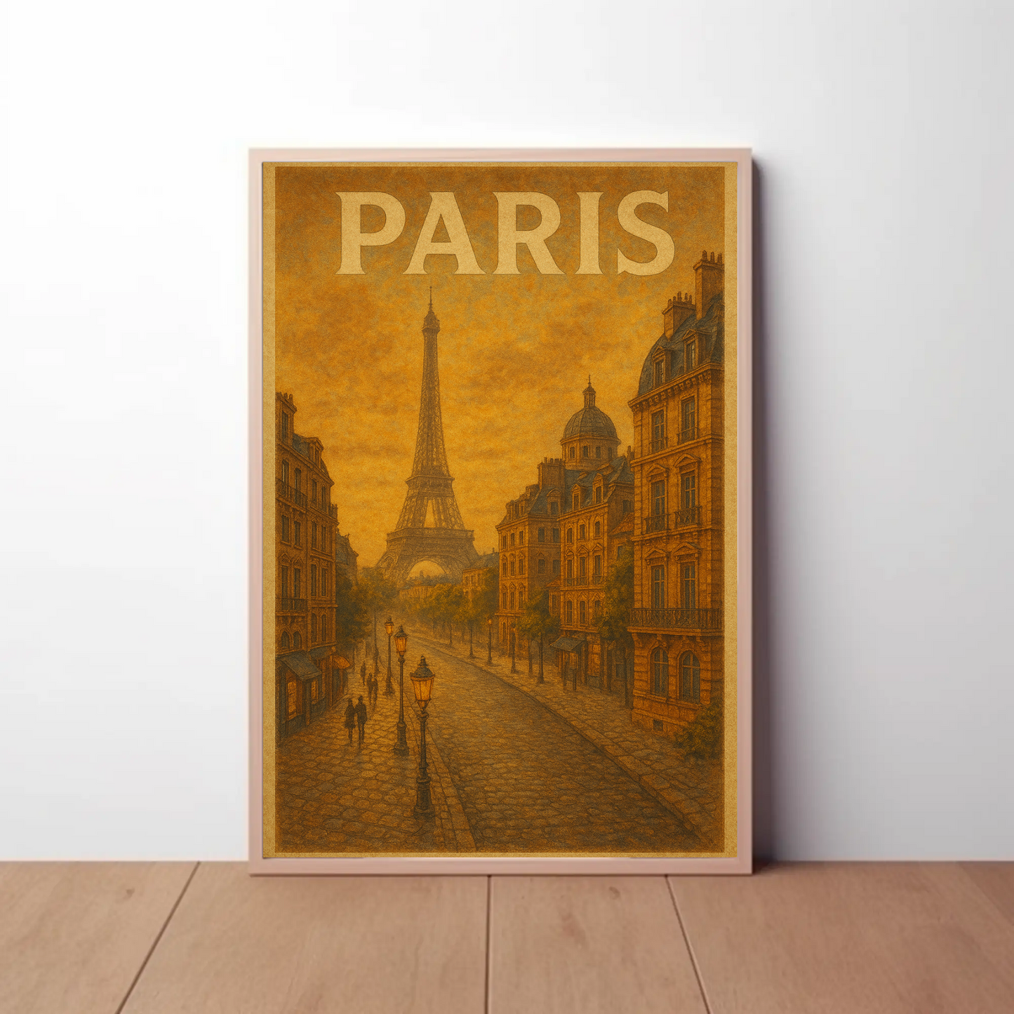 Paris Eiffel Tower Vintage Evening Poster