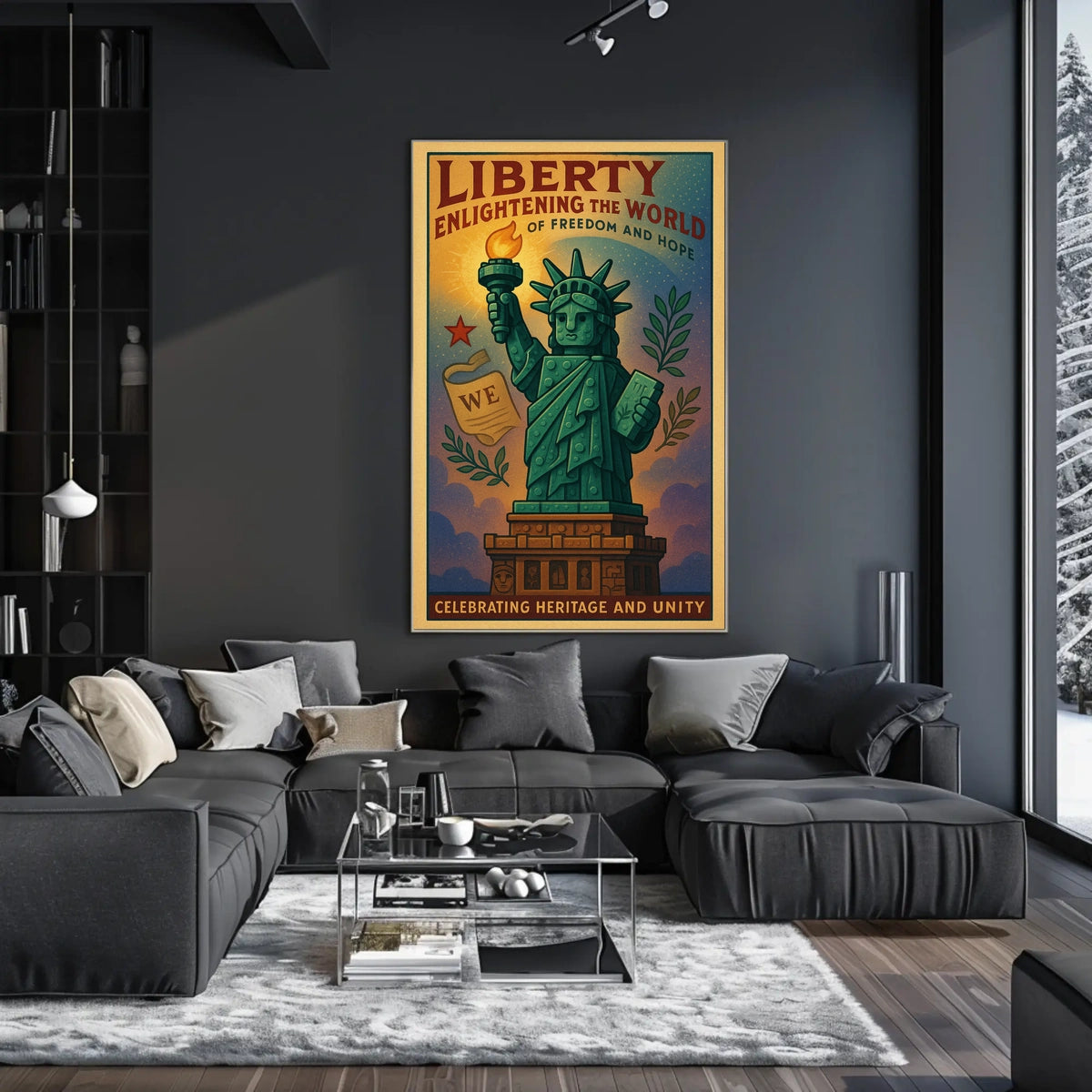 Statue of Liberty Vintage Patriotic Propaganda Poster