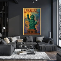 Statue of Liberty Vintage Patriotic Propaganda Poster