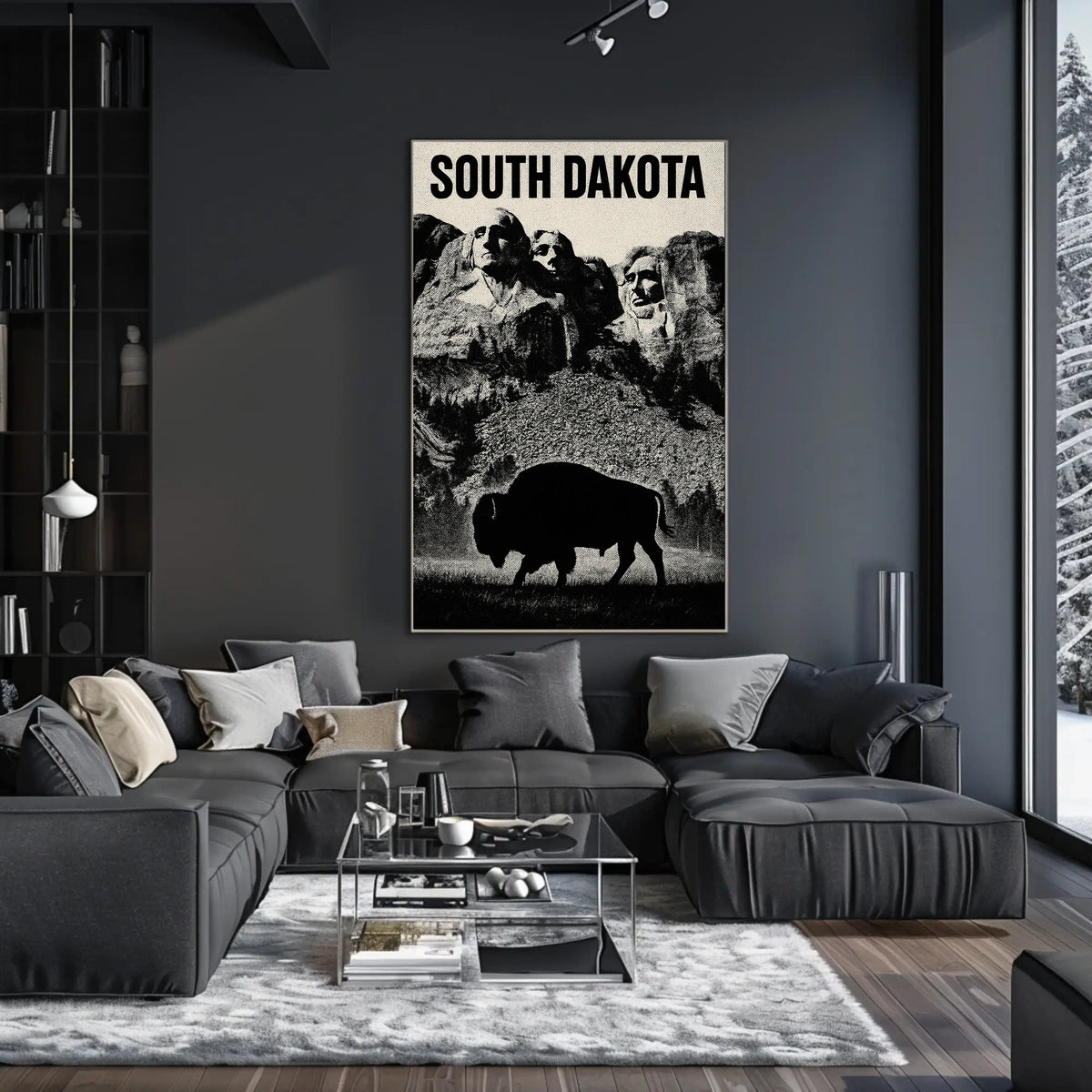 South Dakota Landmarks Poster