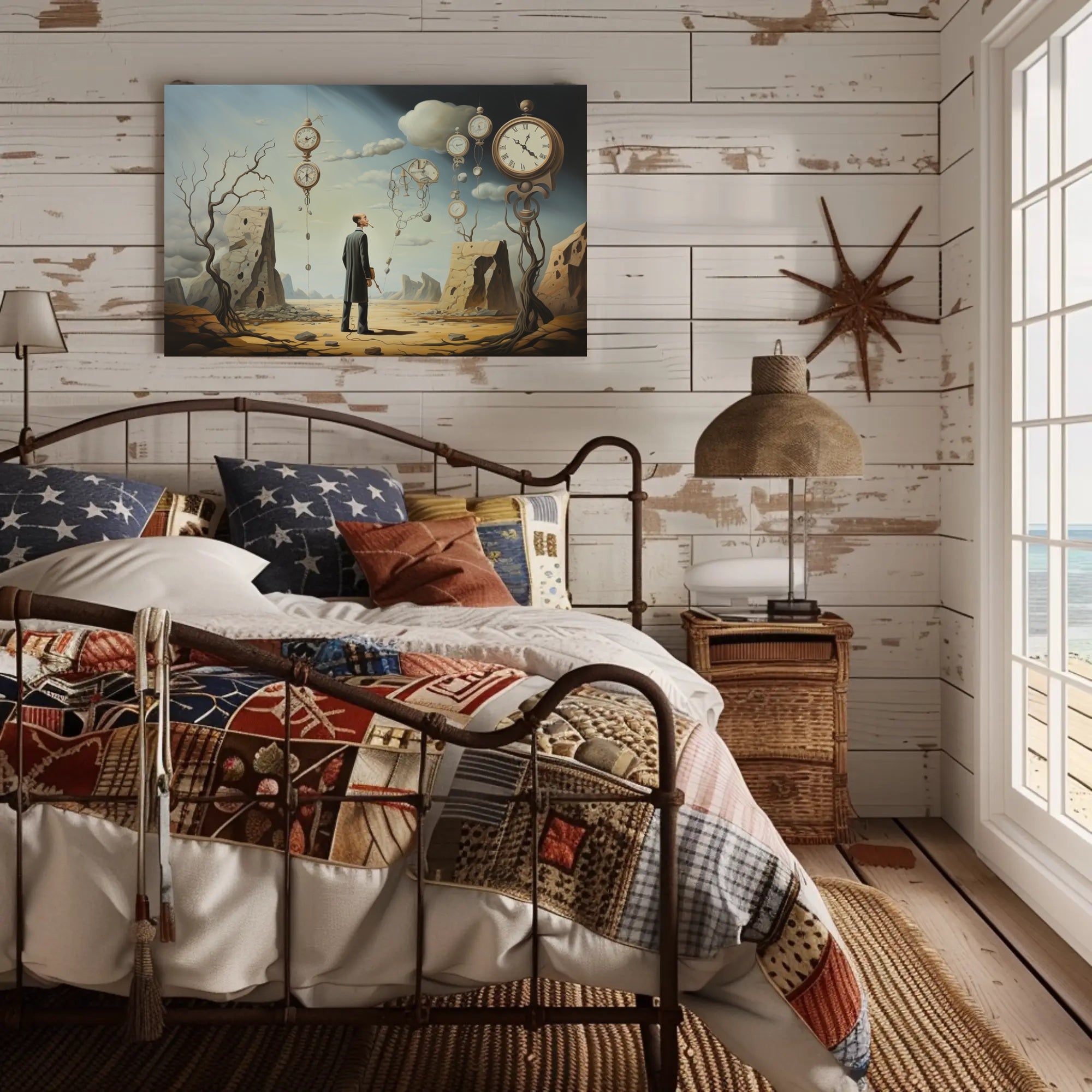 Surreal Dreamscape Timepiece Artistic Poster