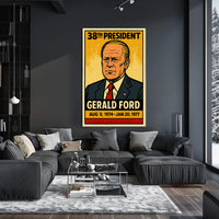 Gerald Ford 38th President of the United States Inked Comic Style Poster