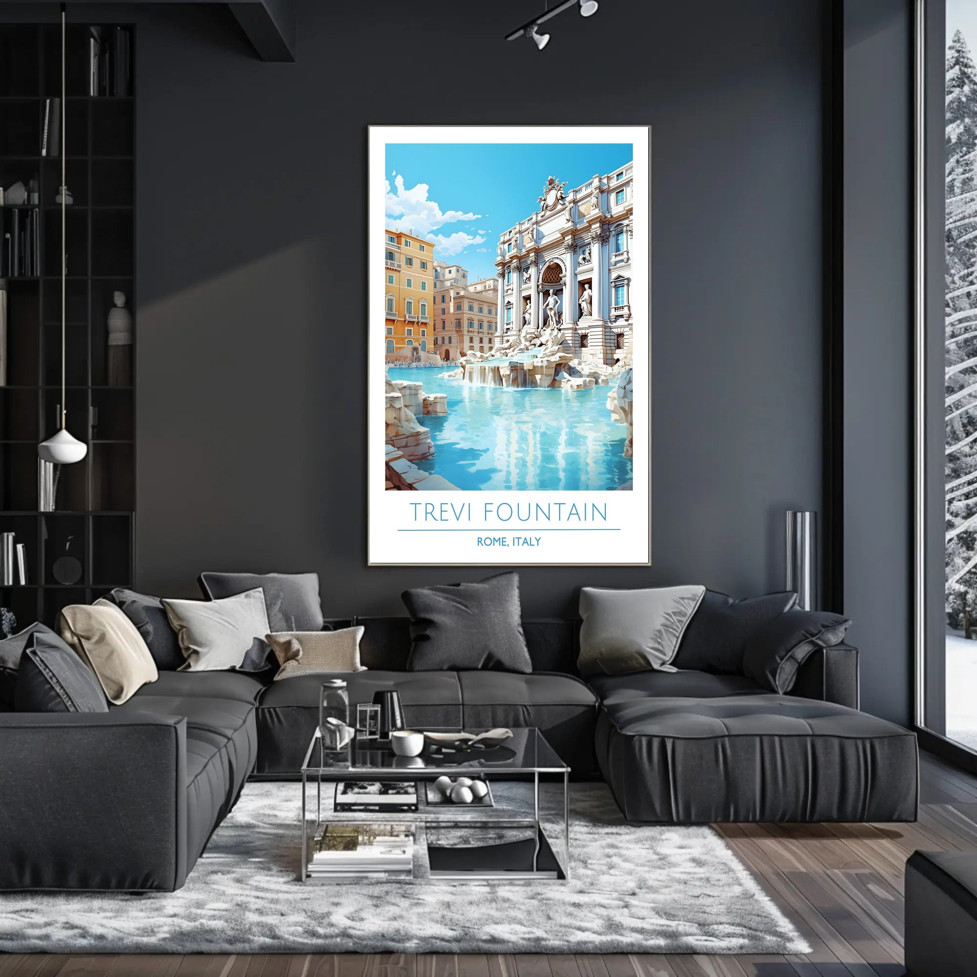 Trevi Fountain Artistry in Rome Travel Poster