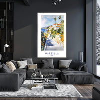 Coastal Charm of Marbella Poster PosterGoat