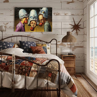 Skull-Helmets Surreal Fantasy Scene Art Poster