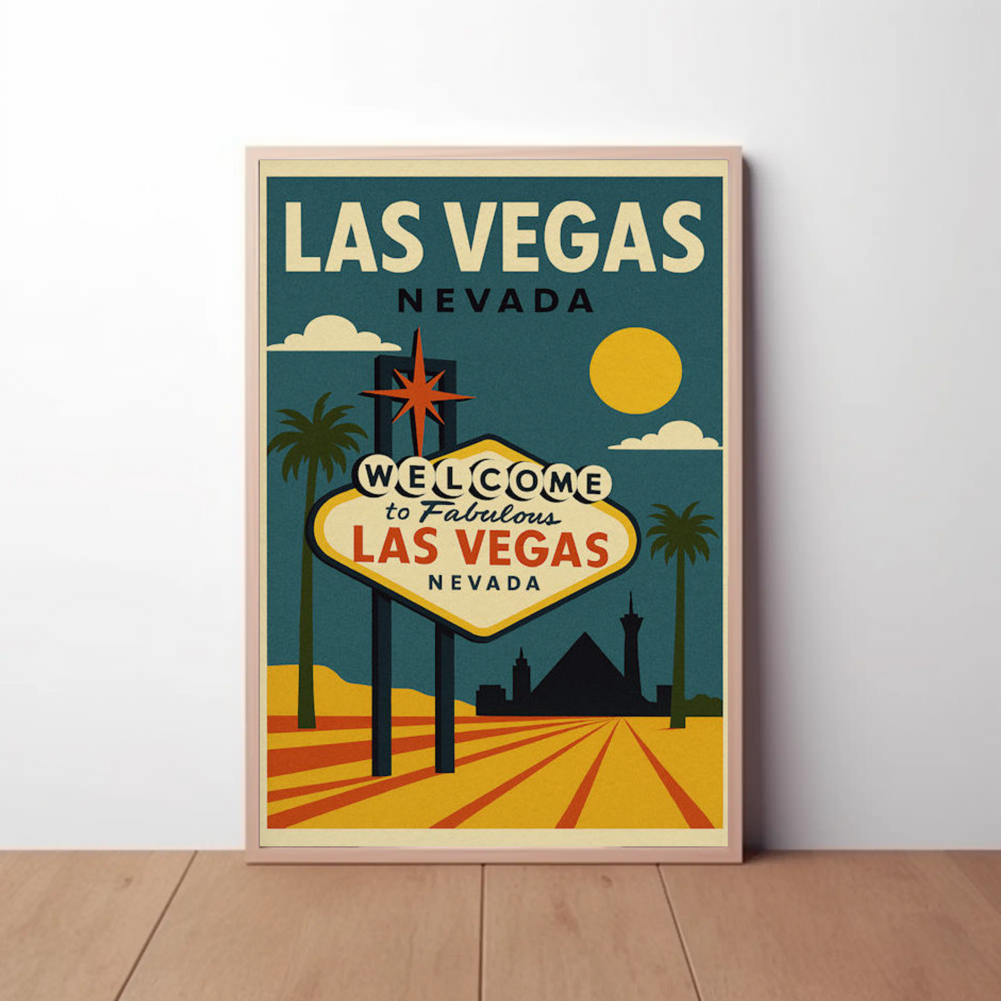 Classic Las Vegas Welcome Sign Retro Art Poster