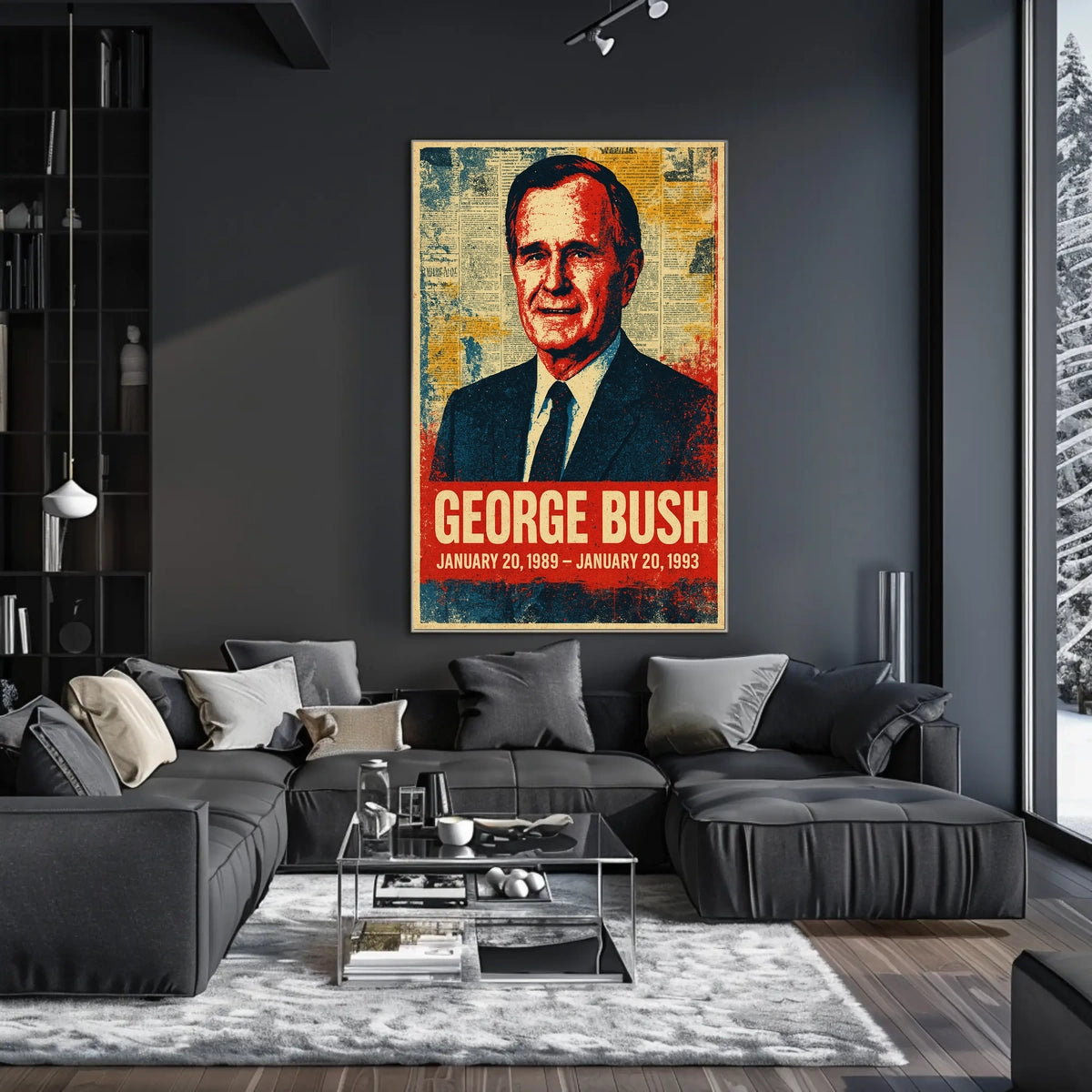 George H. W. Bush 41st President of the United States Street Art Mashup Poster
