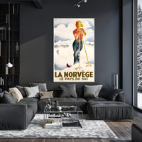 La Norvège: Le Pays du Ski Poster PosterGoat