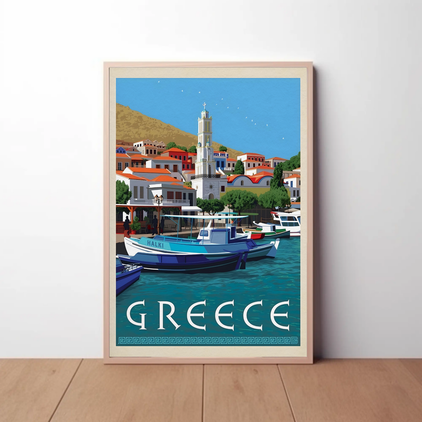 Idyllic Greek Coastal Charm Travel Poster