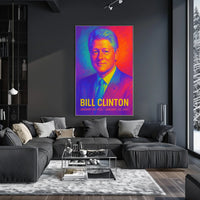 Bill Clinton 42nd President of the United States Neon Gradient Overlay Poster