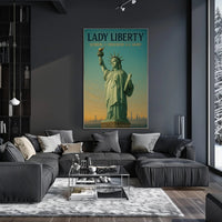 Statue Of Liberty Patriotic Poster Vintage Wall Art