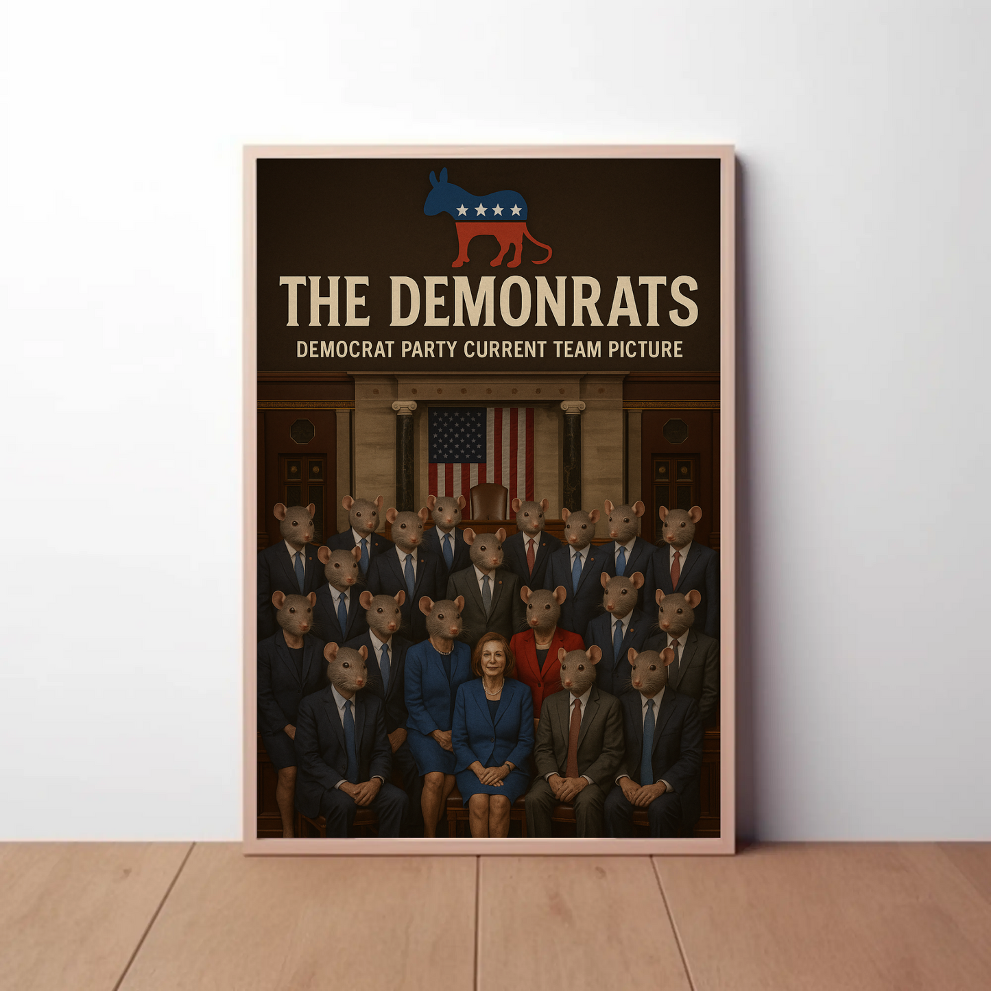 Demonrats Political Satire Group Portrait Parody Poster