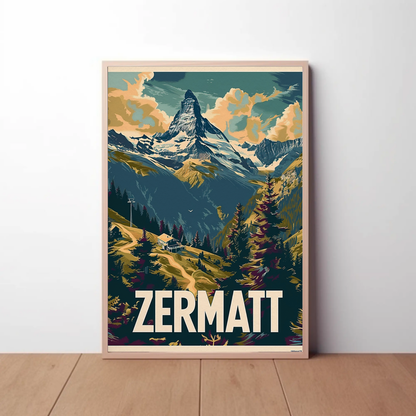Zermatt Switzerland Matterhorn Alps Travel Poster