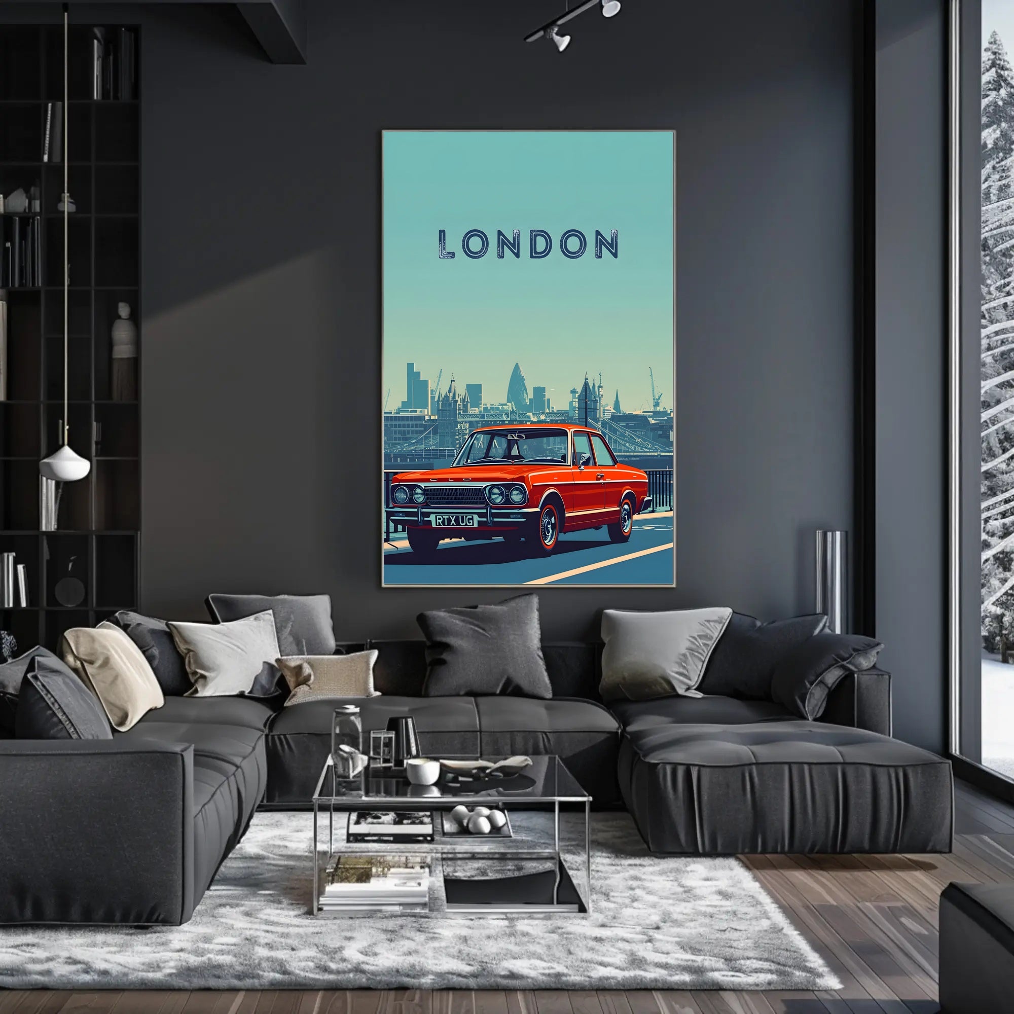 London Architectural Skyline Artistic Travel Poster