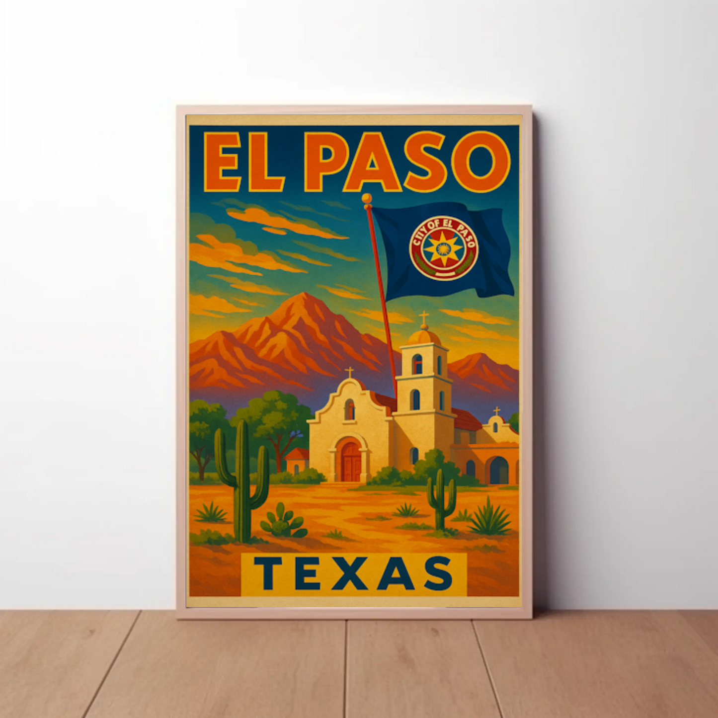 El Paso Desert Adventure Travel Poster