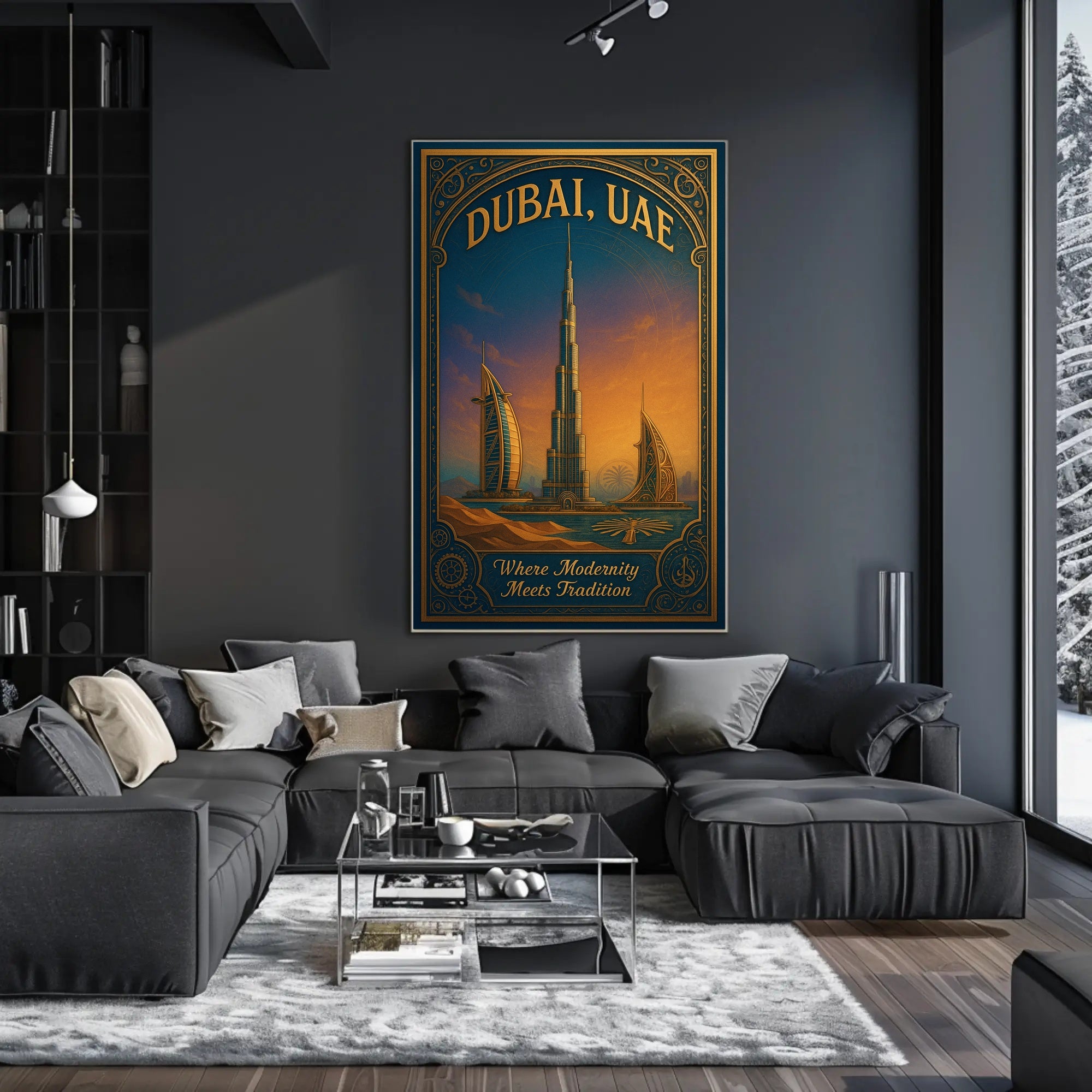 Dubai, UAE Where Modernity Meets Tradition Poster
