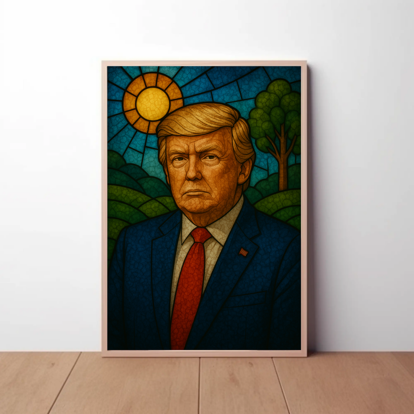 Donald Trump Stained Glass Style Poster