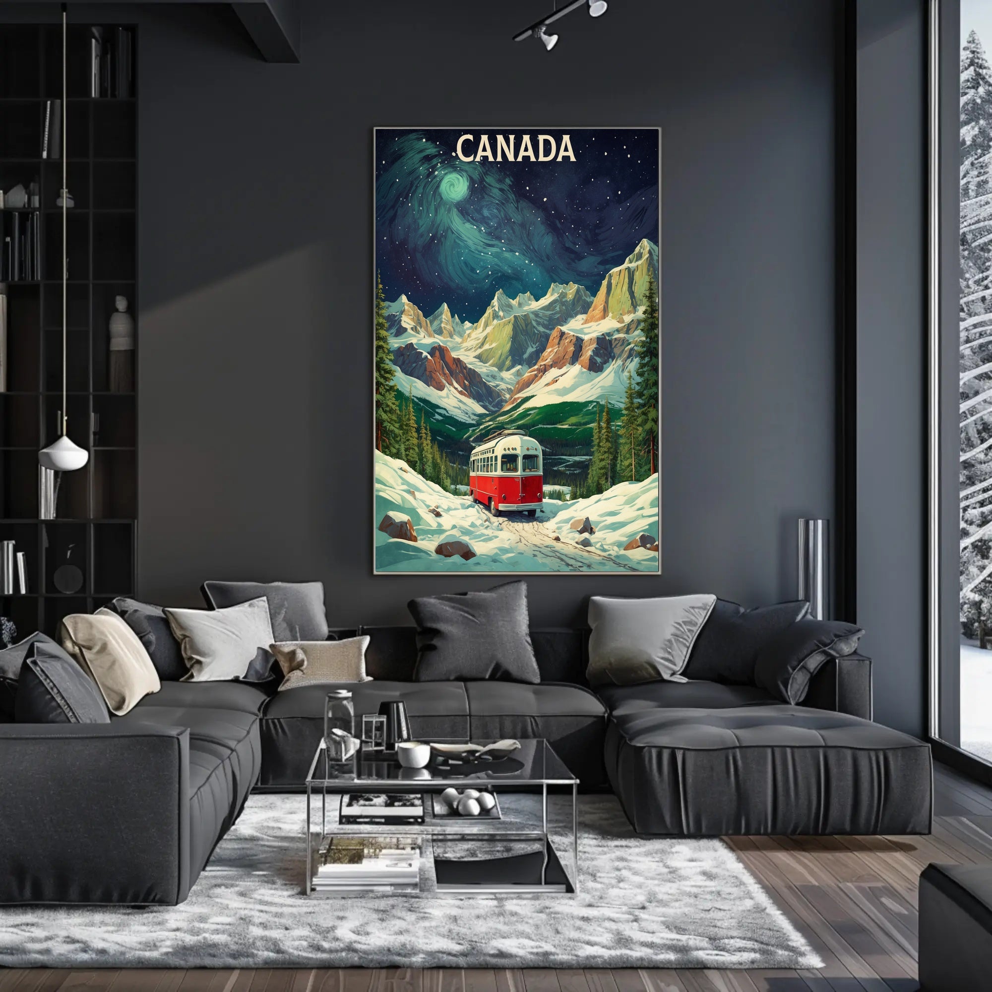 Scenic Canadian Rockies Train Travel Poster