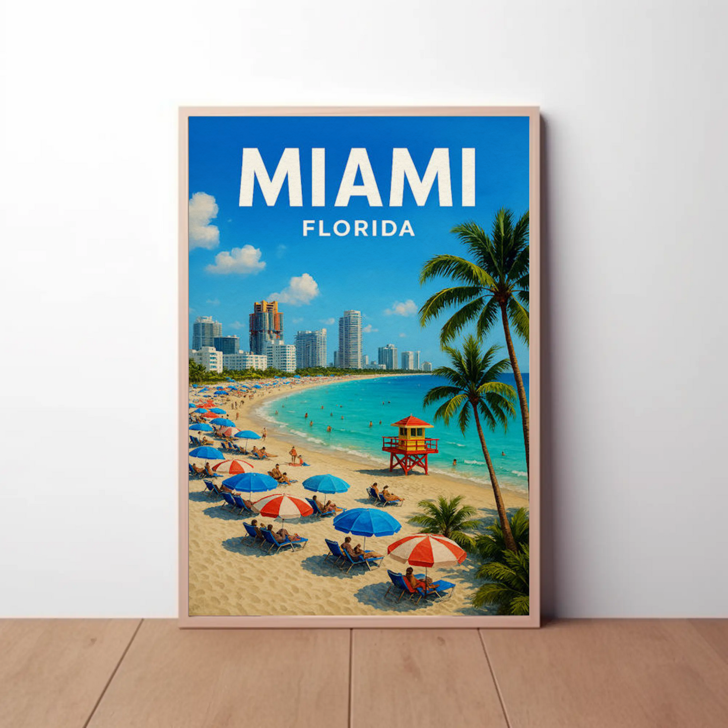 Miami Beach Florida Lifeguard Tower City Coast Poster