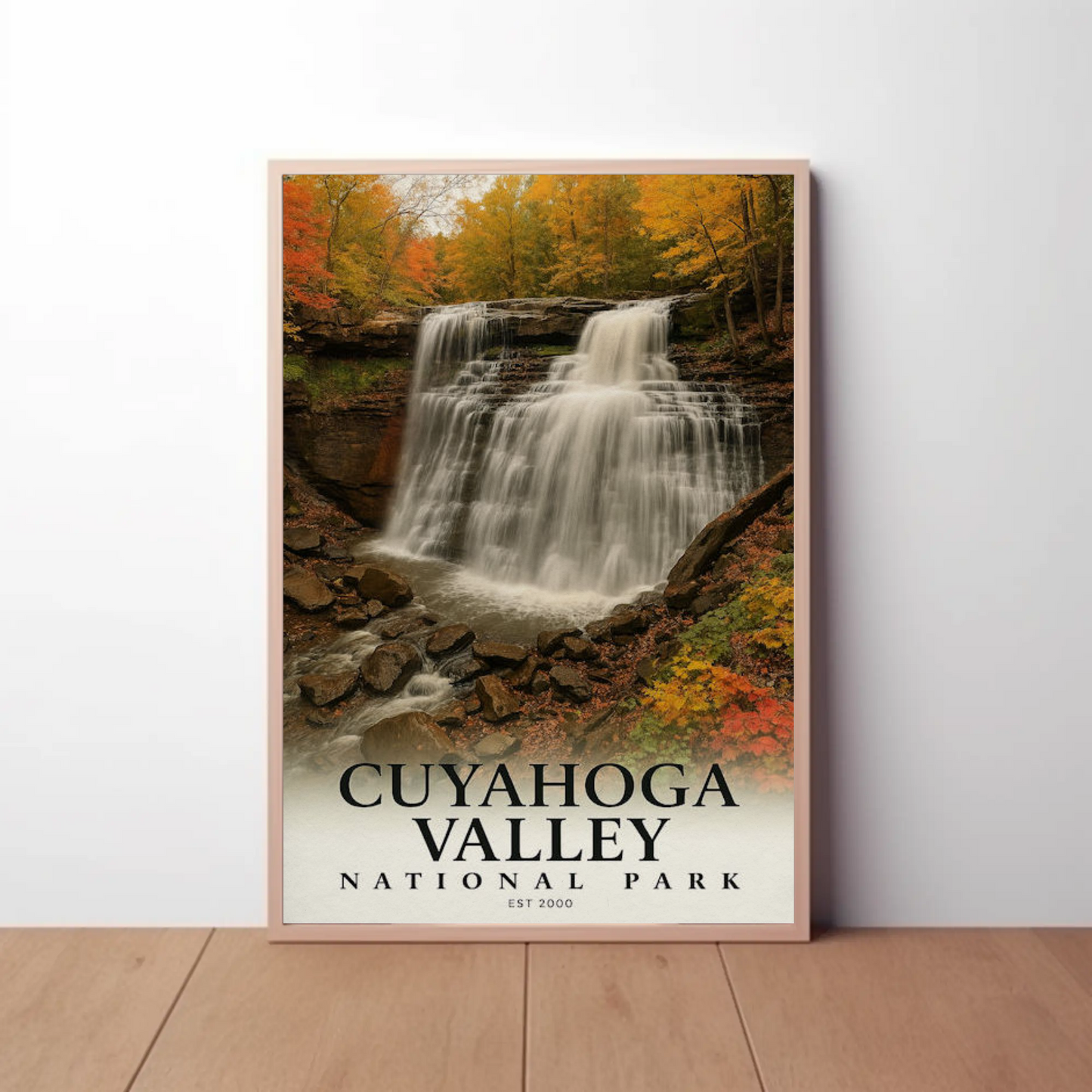 Cuyahoga Valley National Park Autumn Falls Travel Poster