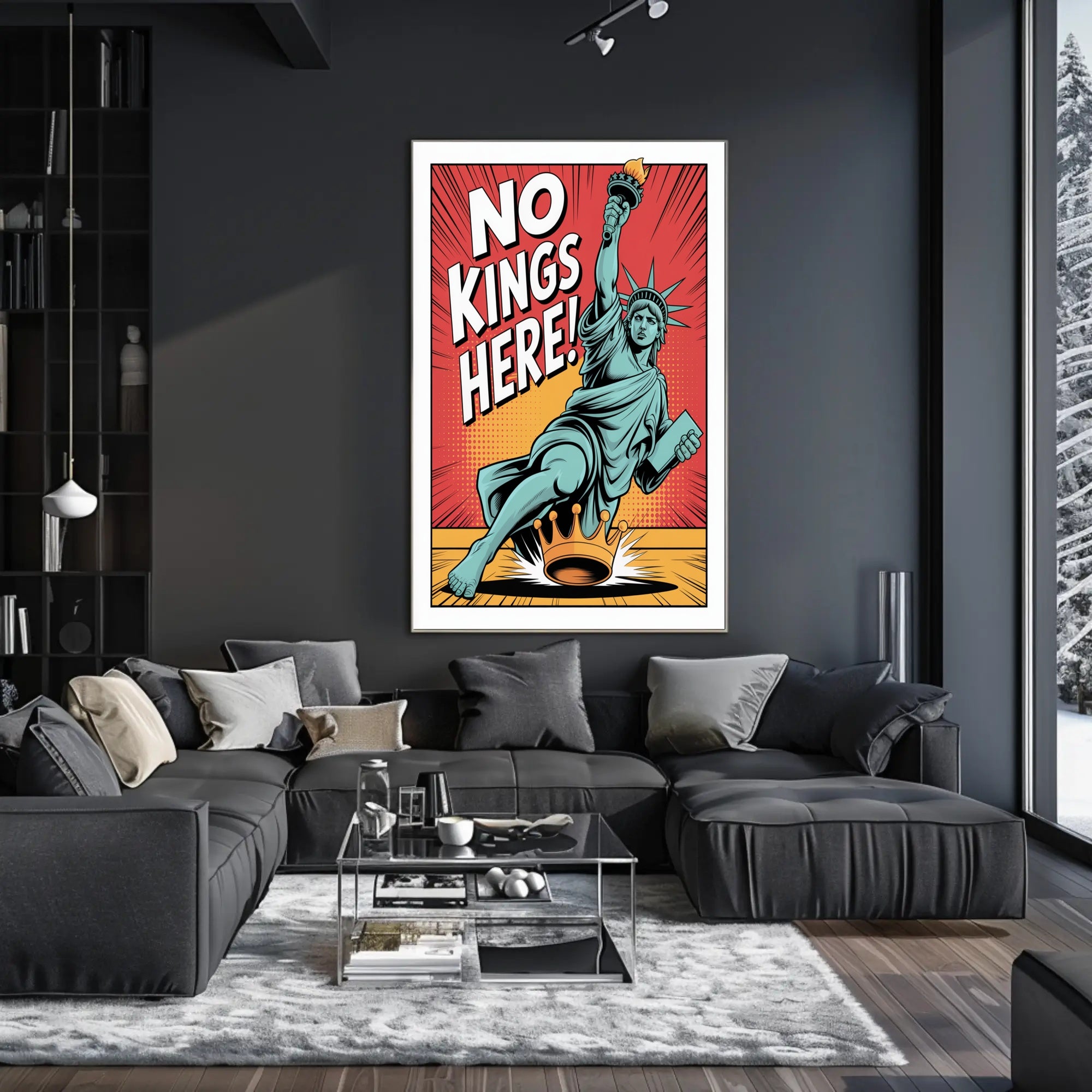 Lady Liberty Crushes Crown Political or Propaganda Poster