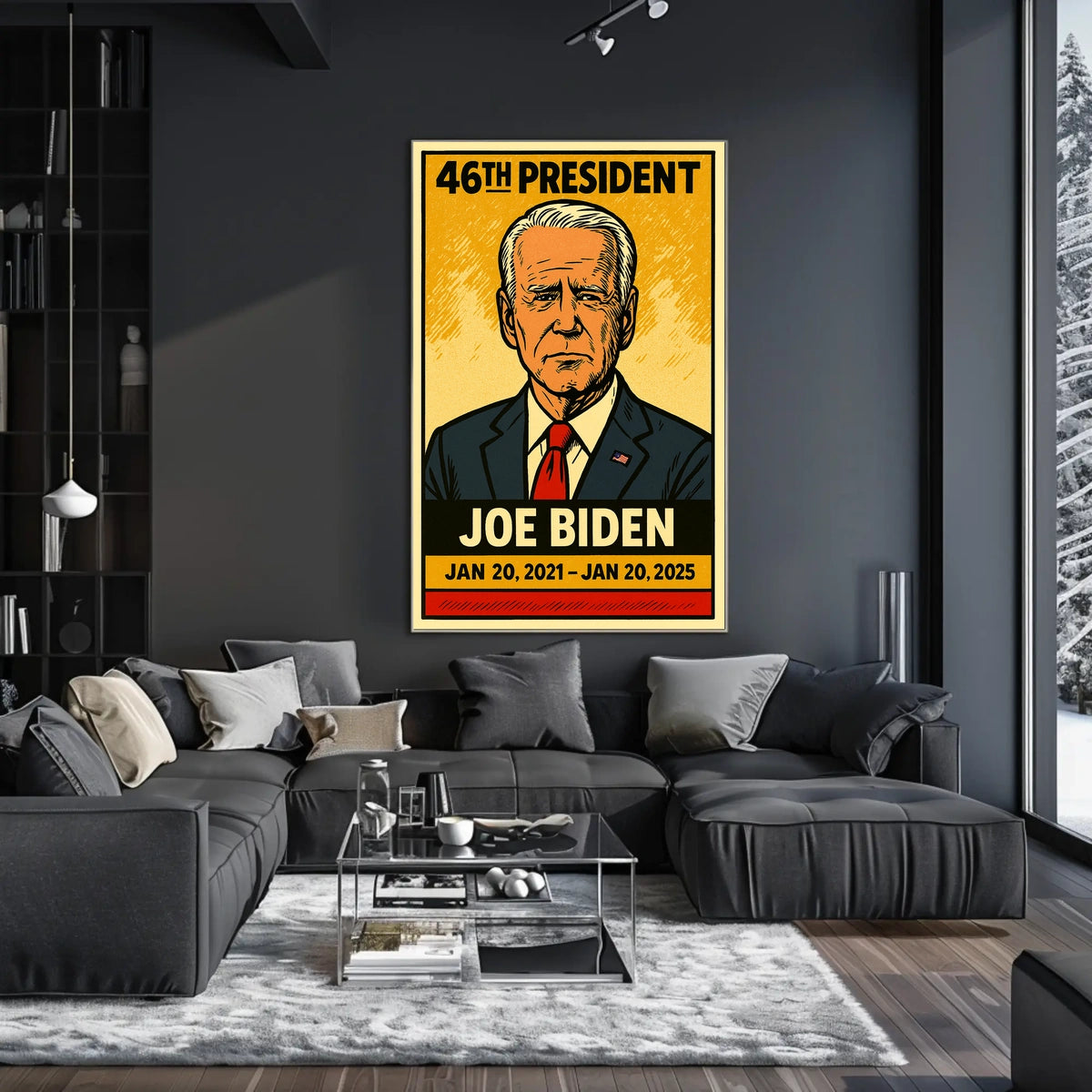 Joe Biden 46th President of the United States Inked Comic Style Poster