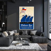 Valparaiso To New York Maritime Poster Vintage Wall Art