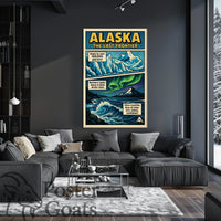 Alaska Adventure Vintage Travel Retro Travel Poster