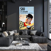 Vintage Canadian Skiing Travel Advertisement Poster PosterGoat