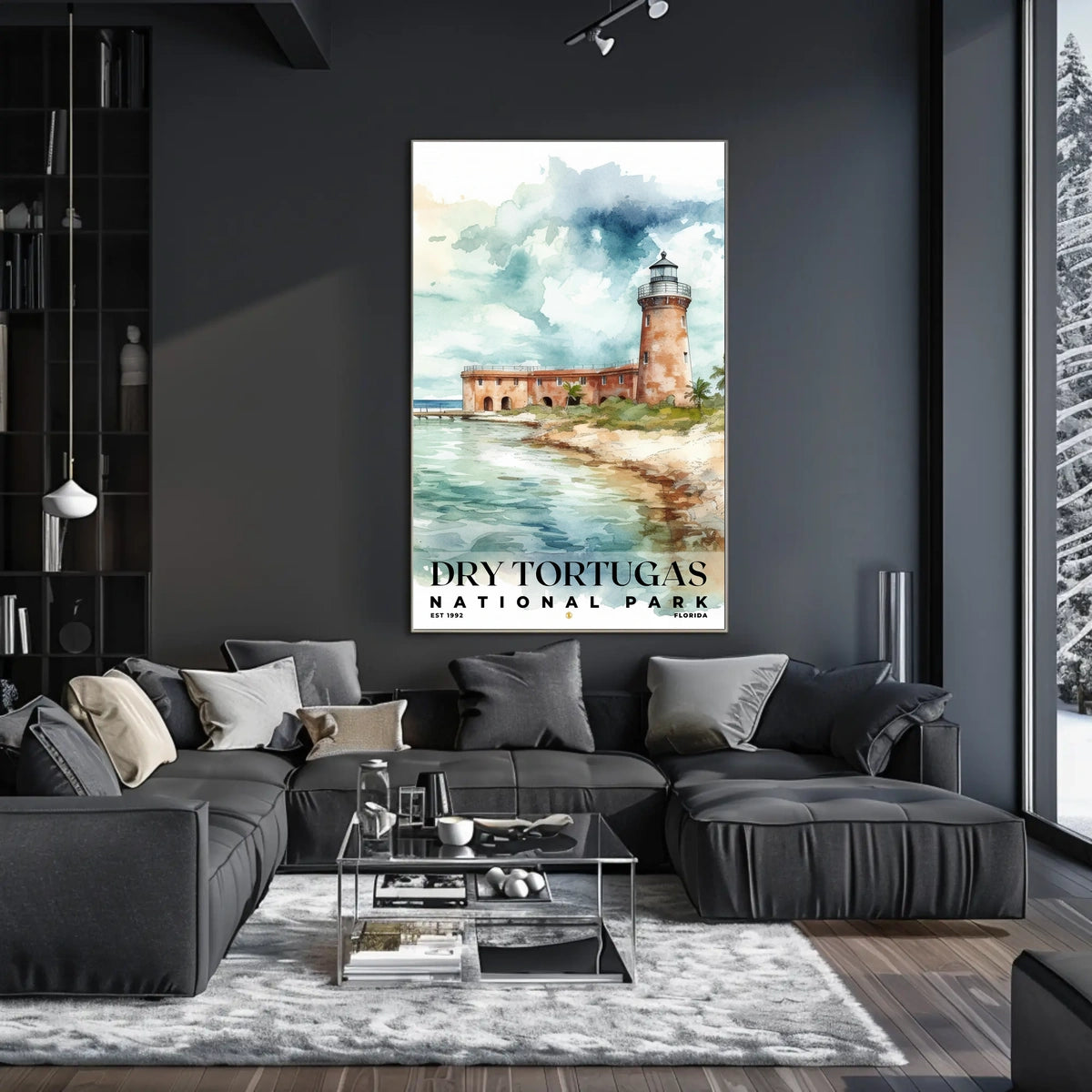 Dry Tortugas Watercolor Wall Art Poster