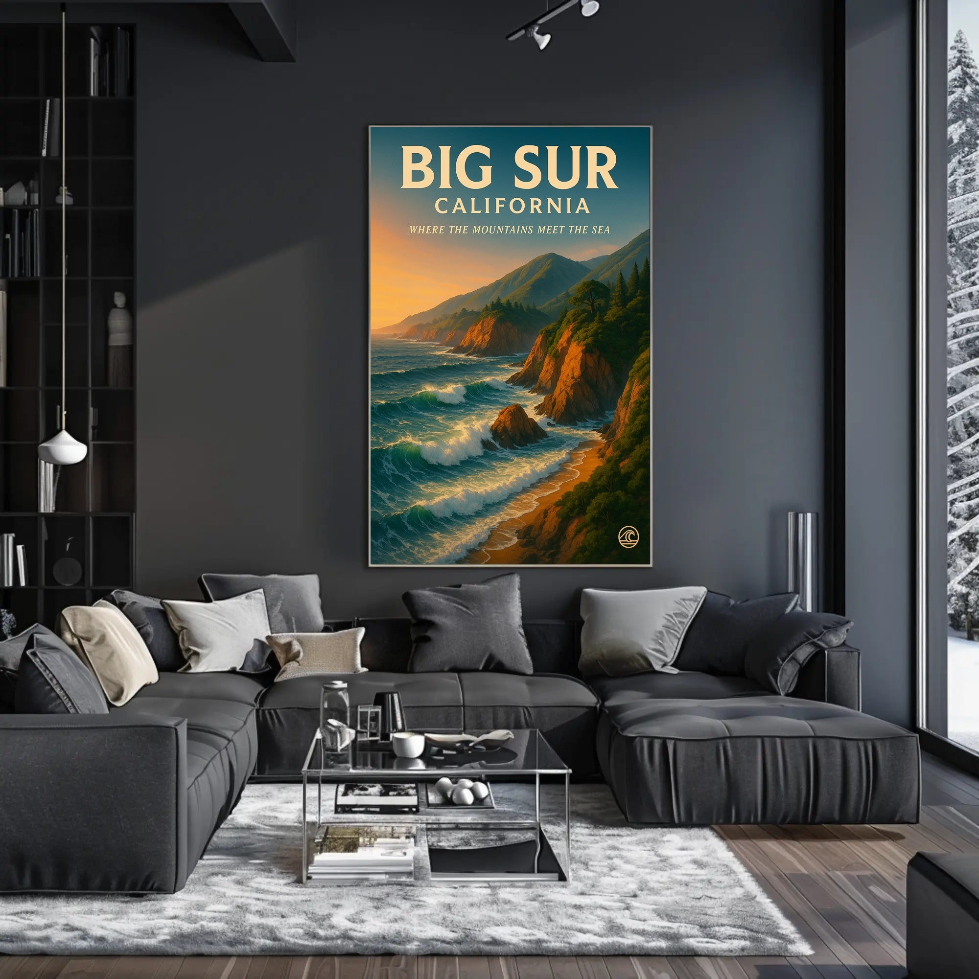 Big Sur Where the Mountains Meet the Sea Poster PosterGoat
