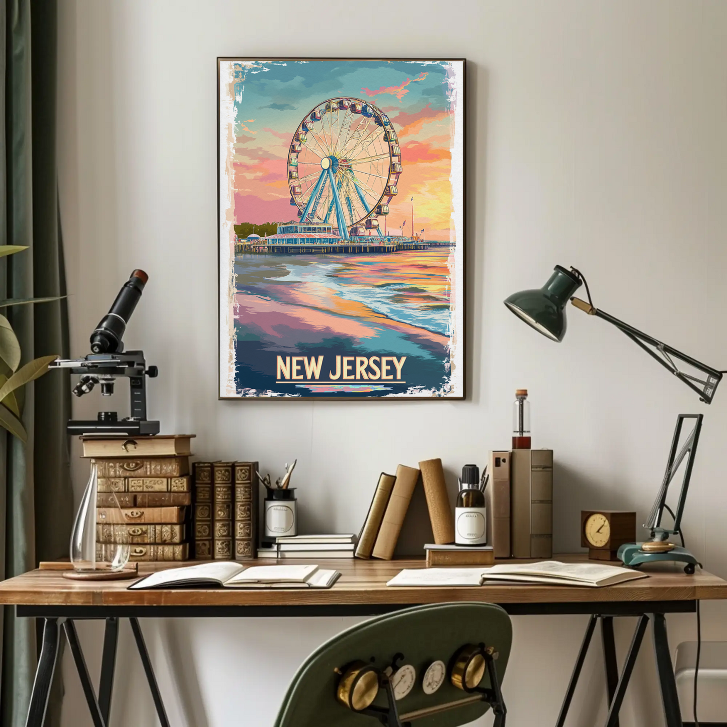 New Jersey Boardwalk Vintage Poster