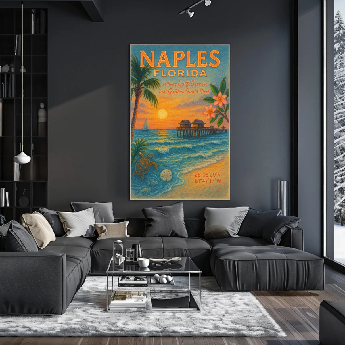 Naples, Florida Where Gulf Breezes and Golden Sands Meet Poster