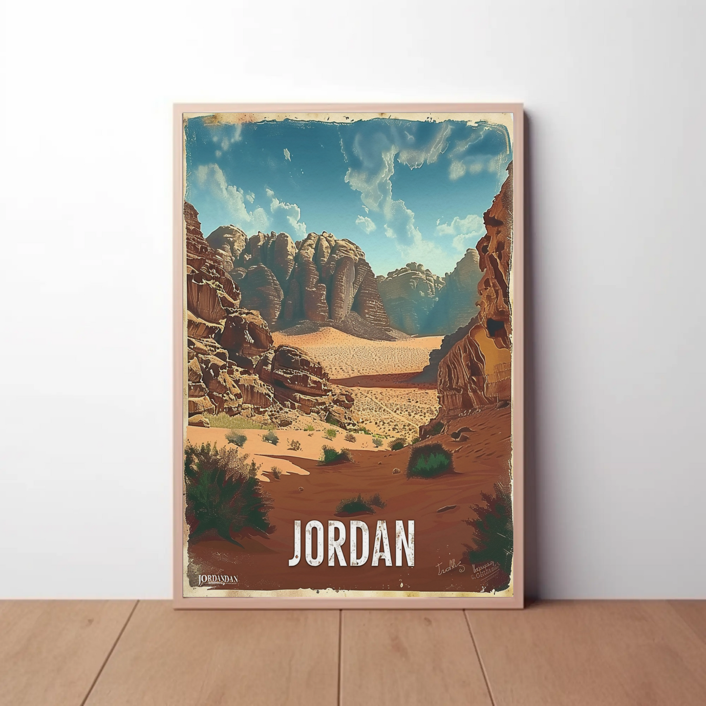 Jordan Desert Rock Formations Travel Poster