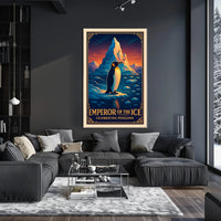 Emperor Penguin Majesty in Icy Landscape Animal Poster