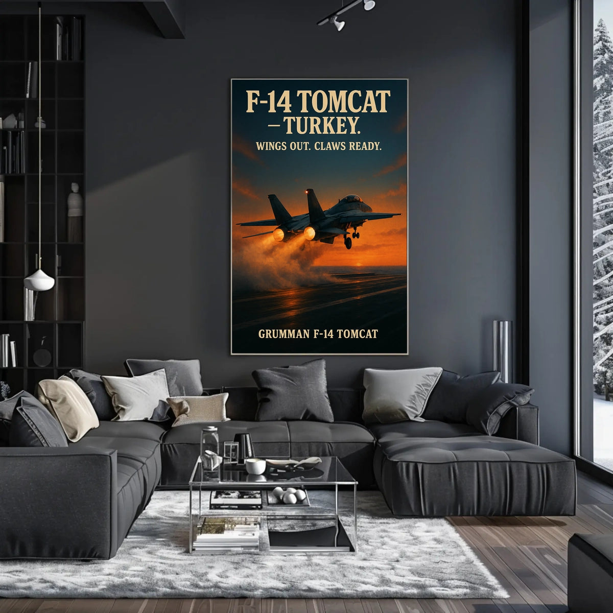 F-14 Tomcat Wings Out, Claws Ready Poster