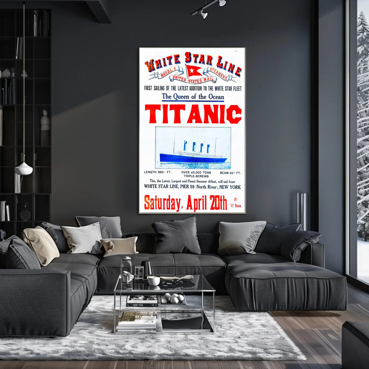 Titanic Grand Inaugural Voyage Poster Vintage Wall Art