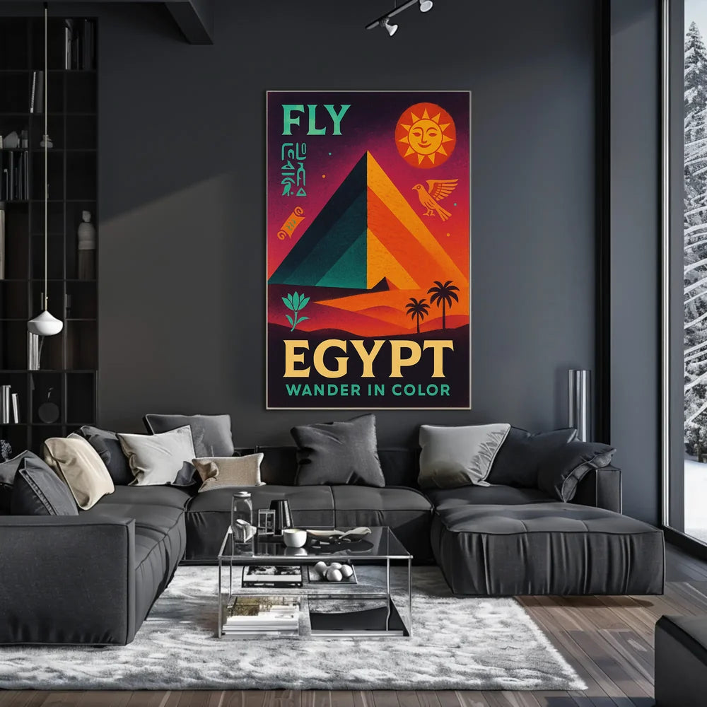 Egyptian Adventure Vibrant Pyramids Travel Poster PosterGoat