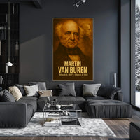 Martin Van Buren Poster Vintage Analog Film Aesthetic Presidential Portrait Wall Art Historical Print