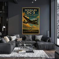Douglas DC-3 Vintage Aircraft Poster Print
