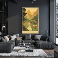 Serene Mountain Temple Poster